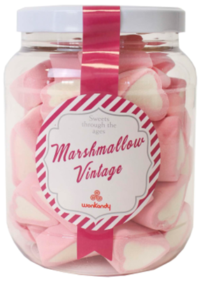 Marshmallow: Vintage, Hjerter  1/2 Gallon (300 g)