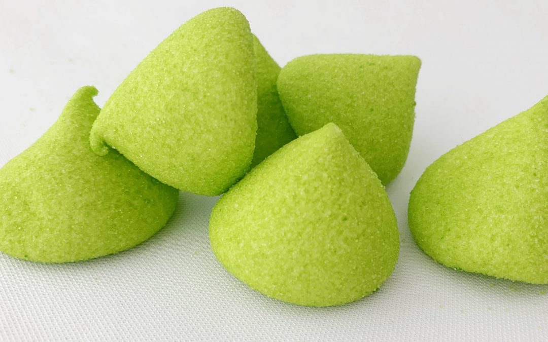 Marshmallow: Grønne toppe, Bulk /Kg Smak: Vandmelon